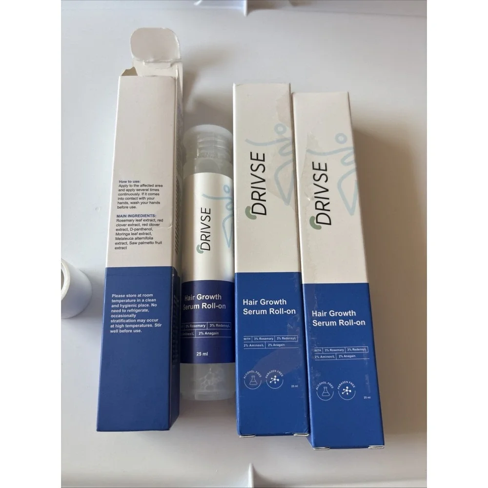 Hair Growth Serum Drivse Roll-On Rosemary Saw Palmetto DHT Support 25ml Lot Of 3